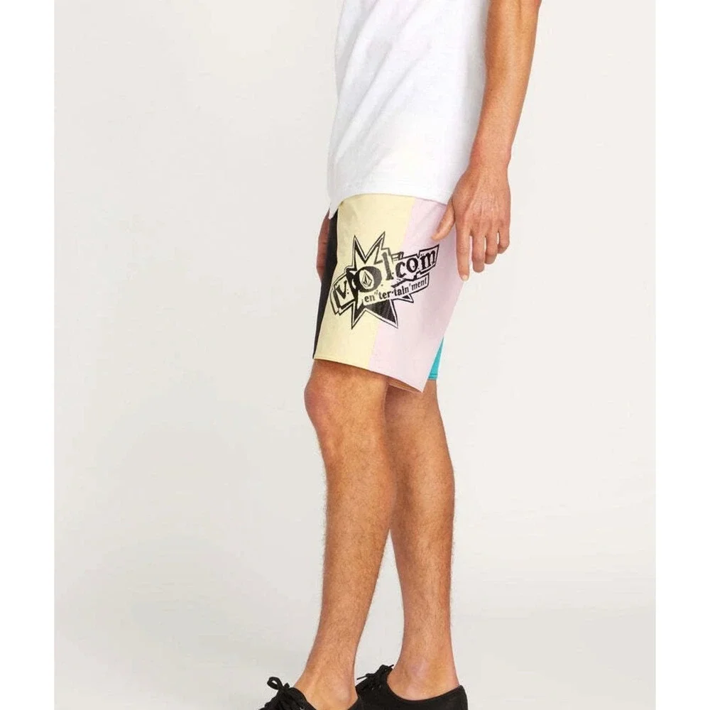 NWT Volcom Entertainment‎ Liberators Board Shorts Dawn Yellow Sz 33